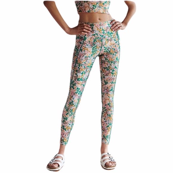 Anthropologie Pants - NWT Anthropologie Kachel TurquoiseFloralLeggingsB3